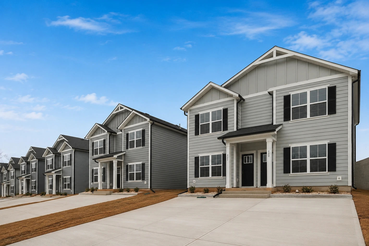 Row of Legacy Signature Rentals townhomes