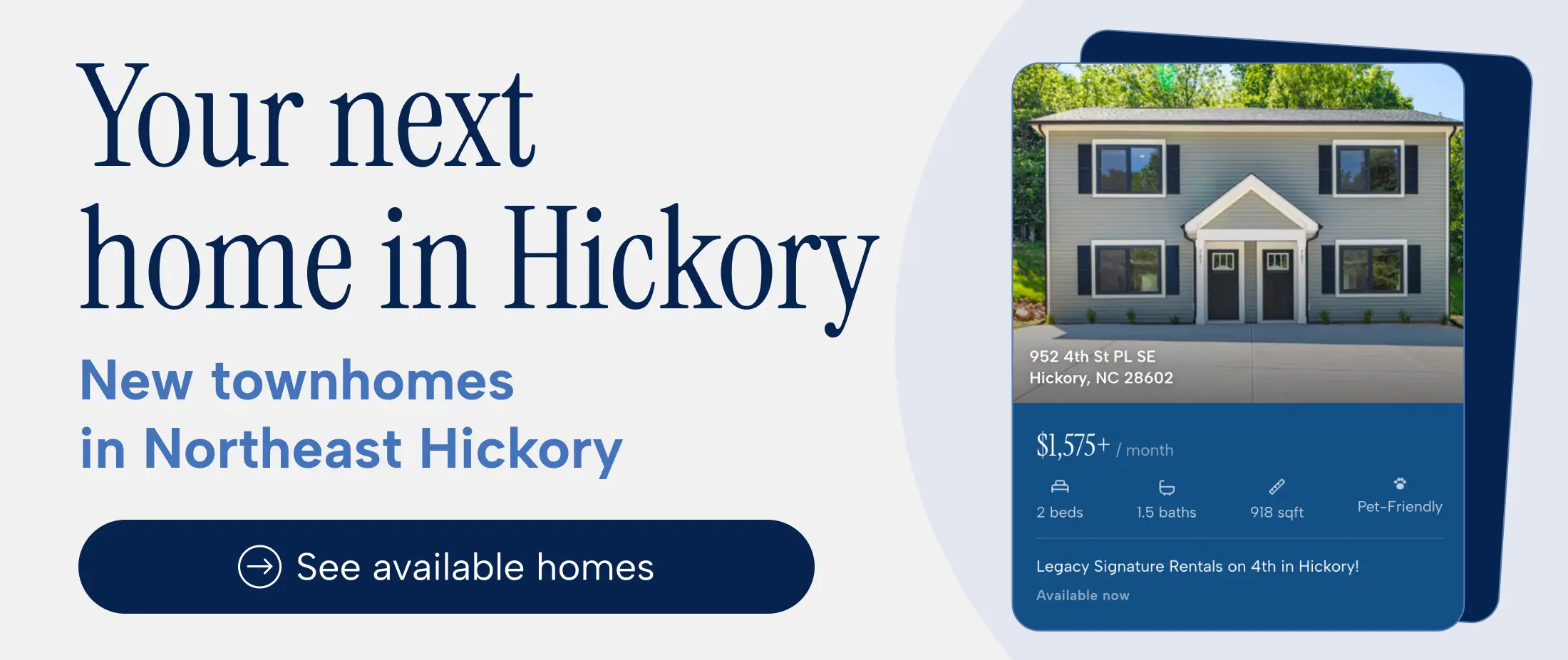 Your next home in Hickory. New townhomes in Northeast Hickory. See available homes