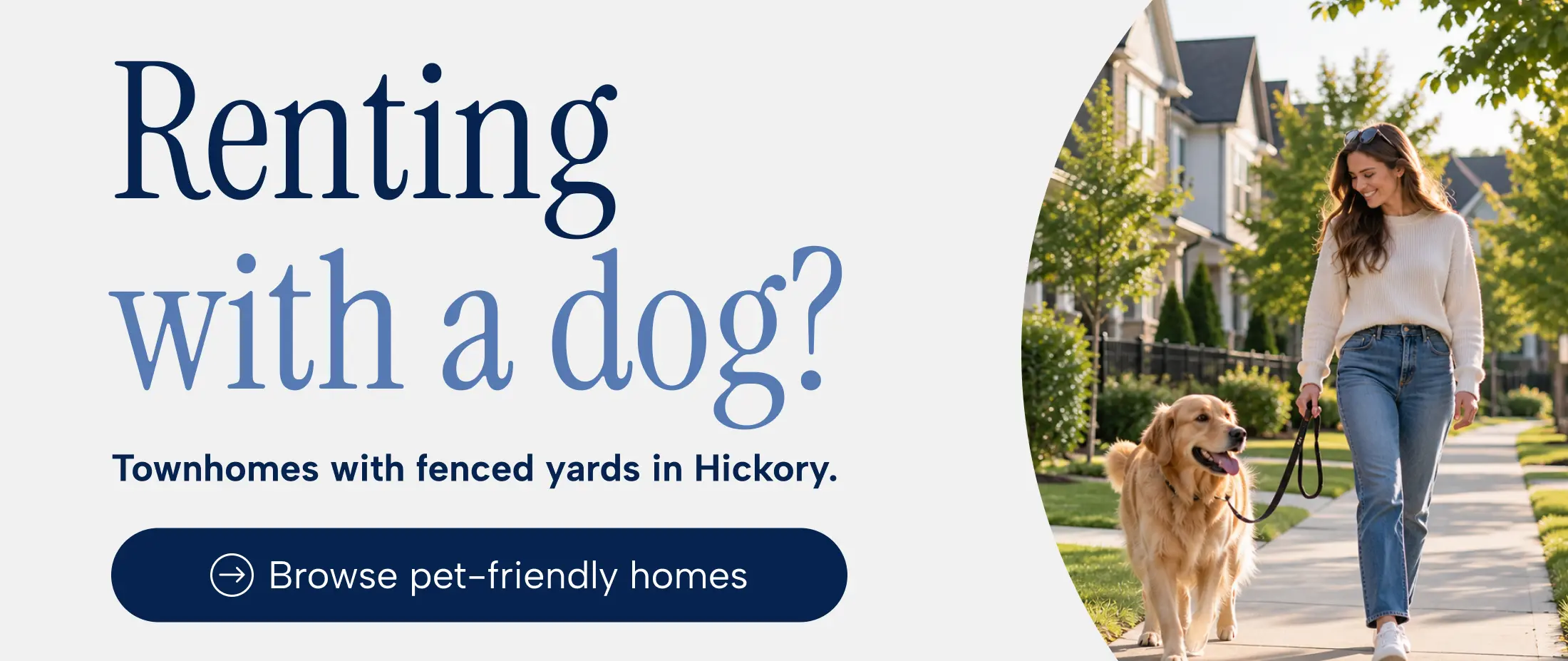 Renting with a dog? Townhomes with fenced yards in Hickory. Browse pet-friendly homes
