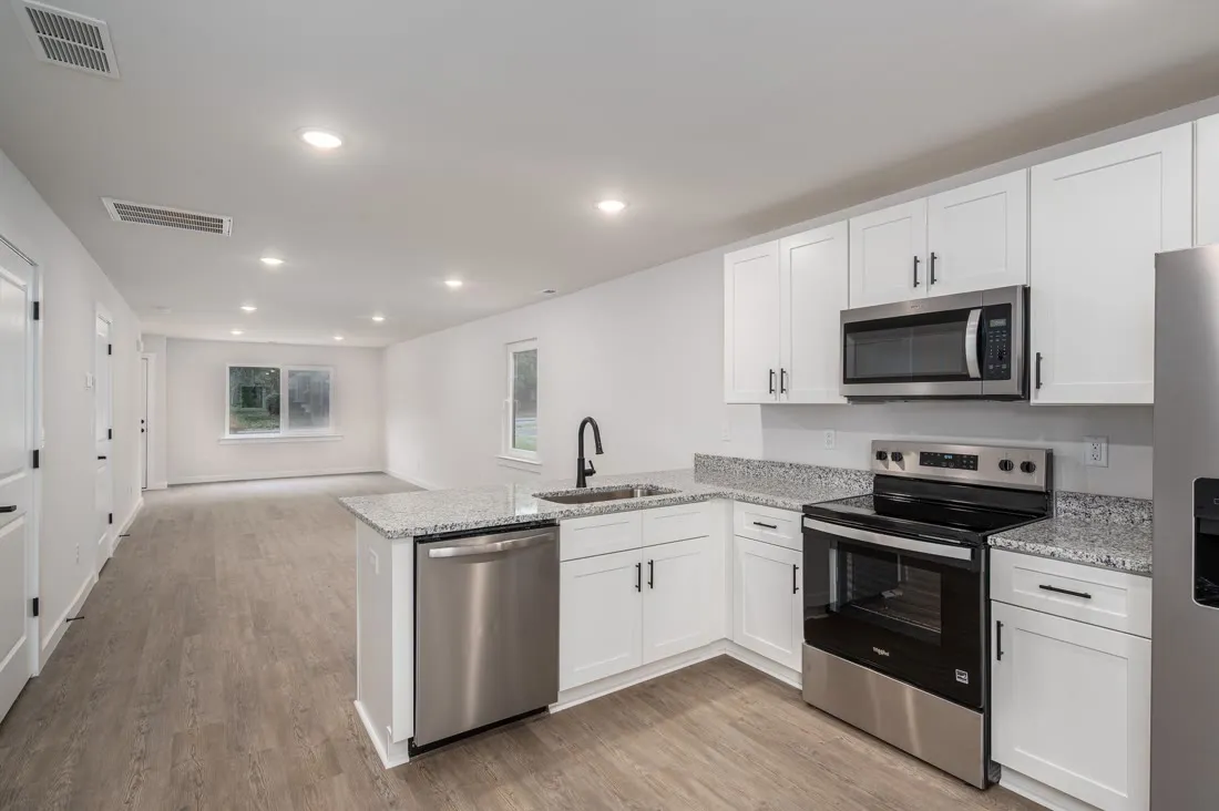 Open kitchen and living space